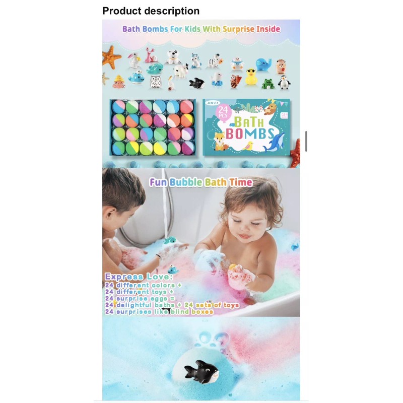 Jofei Bath Bombs Gift Set With Surprise Toy Inside, 24Pack