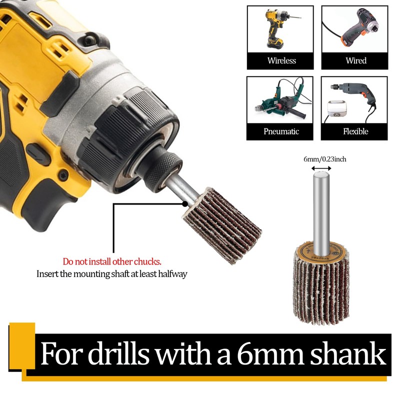 20 Pack Flap Wheel Sander Set 80 Grit Abrasive Sanding