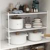 Ymeibe 2 Pack Stackable Cabinet Shelf Organizer - Heavy-Duty Coated