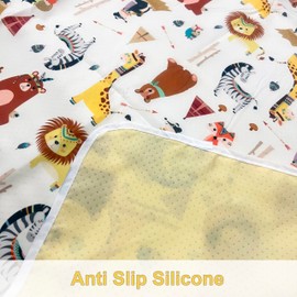 Fitzulam Highchair Splash Mat,Easy Cleaning,Protective Floor Waterproof and Anti Slip for Highchair Weaning (52"X52")(Forest Animal)