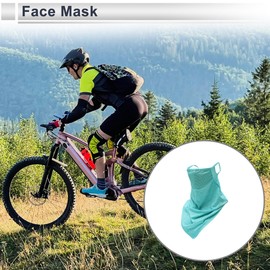 X AUTOHAUX Half Pack UV Face Shield Polyester Filter Multipurpose Neck Gaiter Mask Sun Protection Breathable Sky Blue 1 Pcs