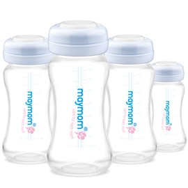 Maymom Wide Neck Breastmilk Collection and Storage Bottle 9oz; Remarkable SureSeal Disc. Compatible with Spectra S2, Spectra S1 Spectra 9+ and Avent Breast Pumps