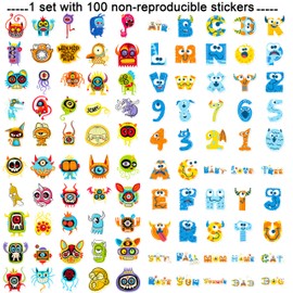 100 Pcs No Duplication Mythical Creature Stickers, Waterproof Vinyl Stickers for DIY Monster Theme Decoration, Graffiti Style Decals for Laptop Bike Skateboard Snowboard Luggage