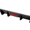 KUAFU Rear Bumper Diffuser Spoiler W/ Led Light Carbon Look