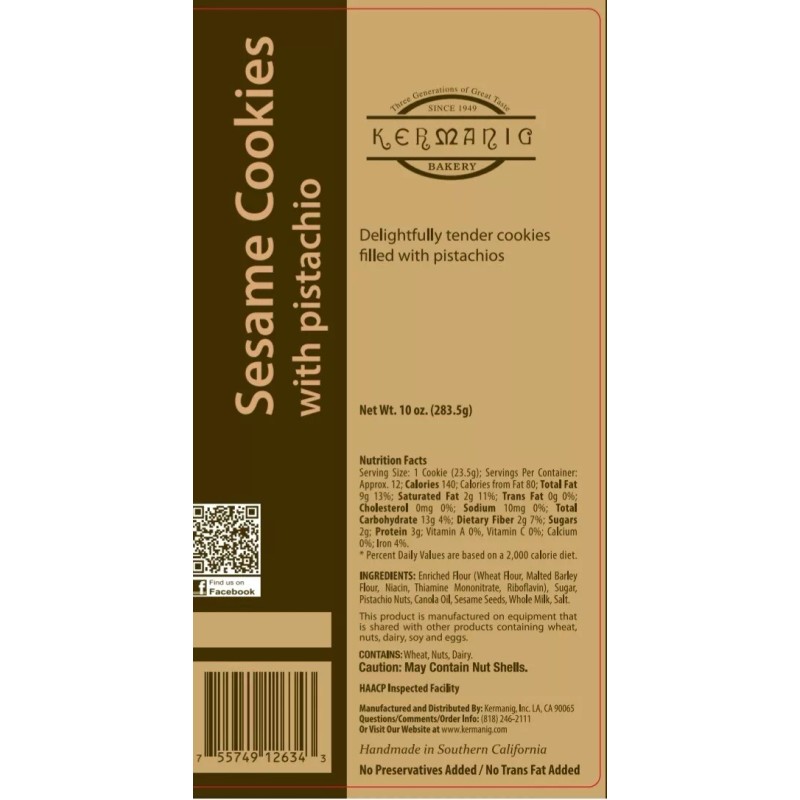 Kermanig Bakery SESAME COOKIE (Barazi)