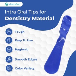 8 Pcs Dental Mixing Spatula by Vastmed | Autoclavable Plastic Dental Mixer Spatula for Alginate Impression Plaster Materials - Blue