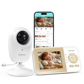 ebemate Smart Video Baby Monitor,2.8" Display with 1080P Camera,No Glow Night Vision,2-Way Talk & 1500Ft Long Range,WiFi On/Off Cam Baby Monitoring EBS28