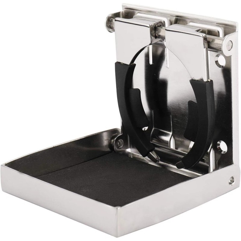 Amarine Made 2X Stainless Steel Adjustable Folding Cup Drink Holder