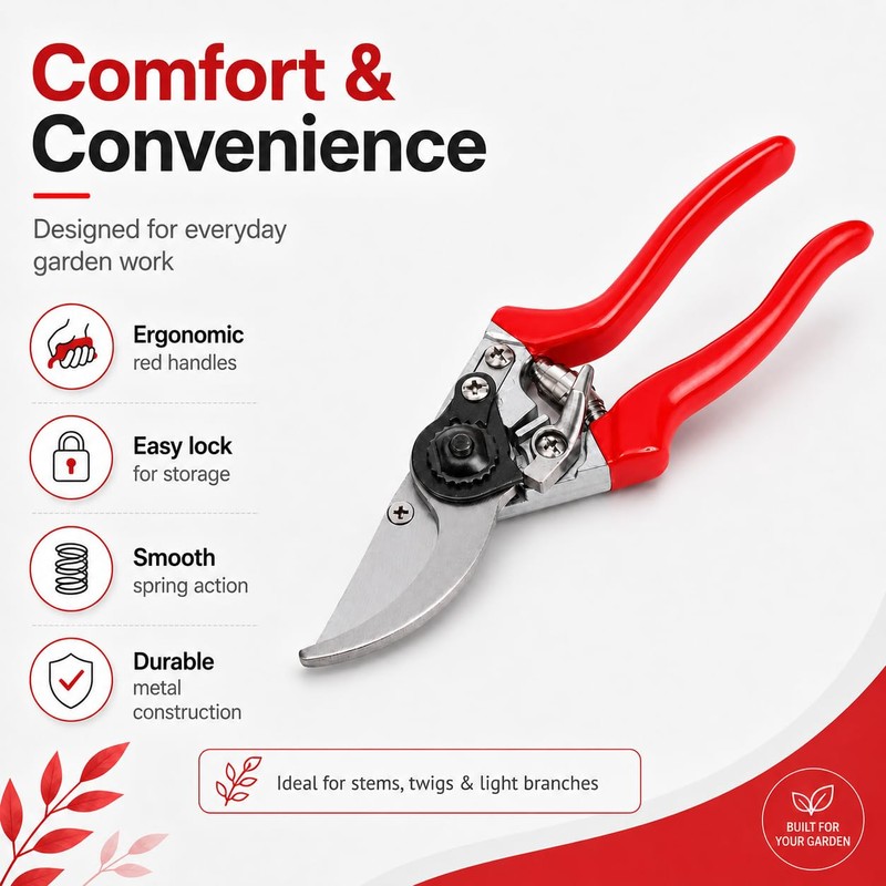 Secateurs, LINZI Bypass Pruning Shears 215mm with Extra Blade and
