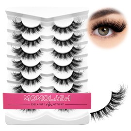 Eyelashes Fluffy Cat Eye Lashes Wispy 8D Volume False Eyelashes Comfortable & Lightweight Lashes Strips Makeup Fake Eyelashes Soft Curly Fake Lashes 7 Pairs Pack by MOMOLASH