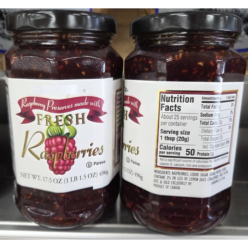 Trader Joe Raspberry Preserves made with Fresh Raspberries 17.5oz 496g