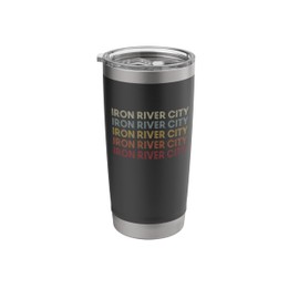 Iron River City Michigan Iron River City MI Retro Vintage Stainless Steel Insulated Tumbler