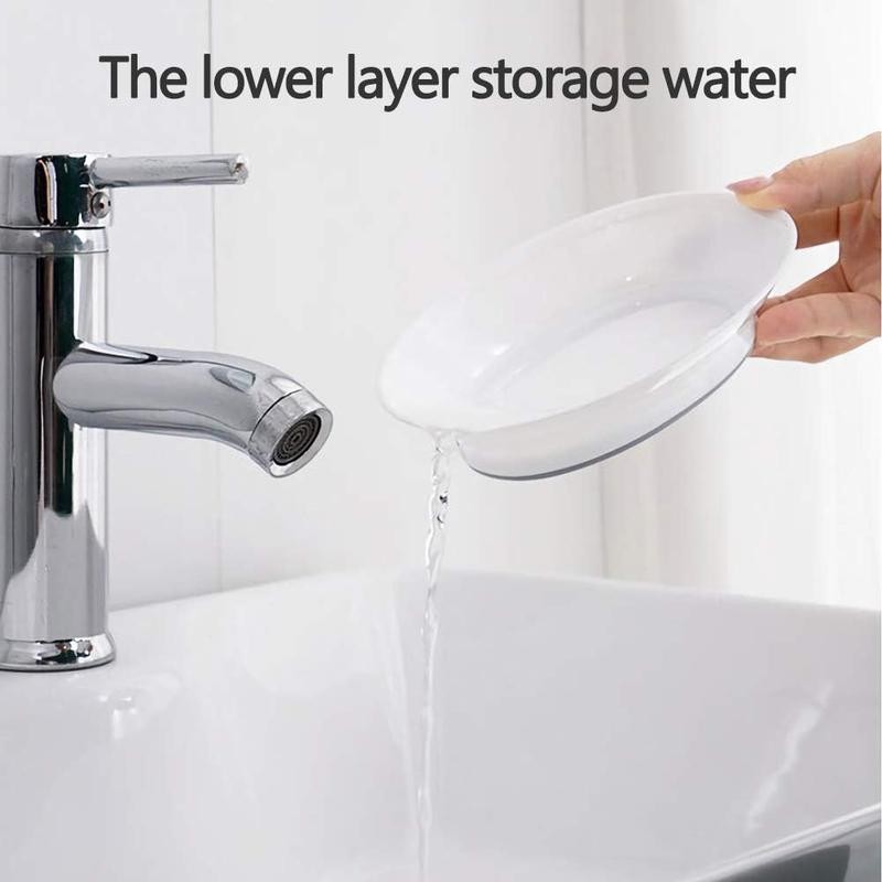 2-Pack Soap Dish with Drain Soap Holder Easy Cleaning Soap