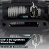 YUNFUER 5/8" x 60ft Synthetic Winch Rope Cable Kit, 38000LBS