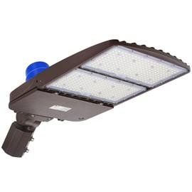 LED Parking Lot Lights 300W, 40500LM (135LM/W) 5000K Daylight with Dusk to Dawn Photocell,[750W HPS Equiv.] LED Shoebox Pole Lights, Waterproof Commercial Area Light, Slip Fitter Mount