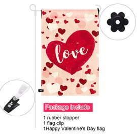 TUPARKA 12 X 18 Inches Valentine’s Day Garden Flag Home Garden Flag Set Decoration for Valentine’s Day Party Supplies Love Design