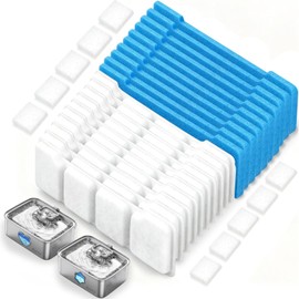 Kastty Filtros para Bebedero de Perros de 15 L, Juego de 10 filtros de Repuesto para bebederos de Acero Inoxidable FS80/FS81, filtración de 5 etapas, carbón Activado y PP.