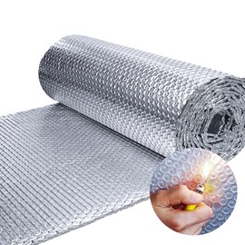 MRRAPA Reflective Double Bubble Aluminum Foil Sheet , 6MM Window Or Wall Insulation for Keep Heat Reflective Fireproof B2 Thermal Insulation Roll for Winter Weatherproof Attics(24inch*10Ft