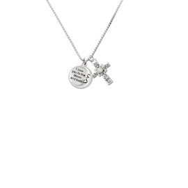 Delight Jewelry I Love You to The Moon and Back Scroll Cross Necklace, 18"+2"