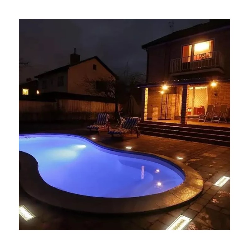 ShopTJB 3-Color Dimmable Solar Landscape 4"x8" Brick Paver Lights w/Remote