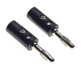 Keple Stackable Banana Plug, Pack of 2 - Black, 4 mm Banana Plug Test Leads and Multiple Circuits, Insulated for Safety