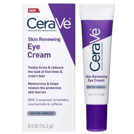 Cerave Crema Ojos Renovadora Piel Arrugas Debajo Péptidos Cafeína Niacinamida Patas Gallo Libre Parabenos Testada Por Oftalmólogos Dermatologist