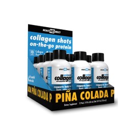 HEALTH DIRECT – Medical-Grade Liquid Collagen Shots – AminoSculpt Sugar-Free – Piña Colada – 12 Servings, (12pk, 2oz Shots) – Good for Joints, Bones, & Sleep – Better Hair, Skin & Nails