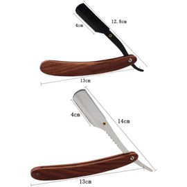 GrnArt Men's Single Edged Western Razor Wooden Handle Folding Manual Easy Grip Razor for Face Shaving Eyebrow Body Haircut Neutral (Silver)