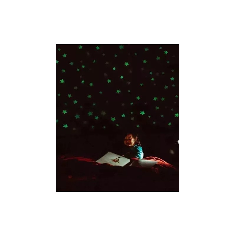 ML Paquete 100 Estrellas Fluorescentes Fosforescente Adorno