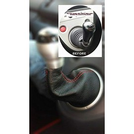 HONDA CIVIC 01-05 GEAR GAITER LEATHER RED STITCHING