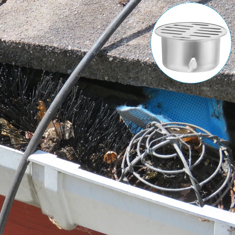 PATIKIL Gutter Guard, 2 Pack 304 Stainless Steel Downspout Strainer,