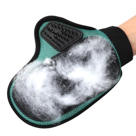 KFHENSOMR Pet Grooming Glove Upgrade Pet Hair Remover Gloves with Tipped Pin Brush Gentle Shedding Brushes Efficient Deshedding Glove Massage Mitt for Dogs Cats with Long & Medium Fur Olive Green