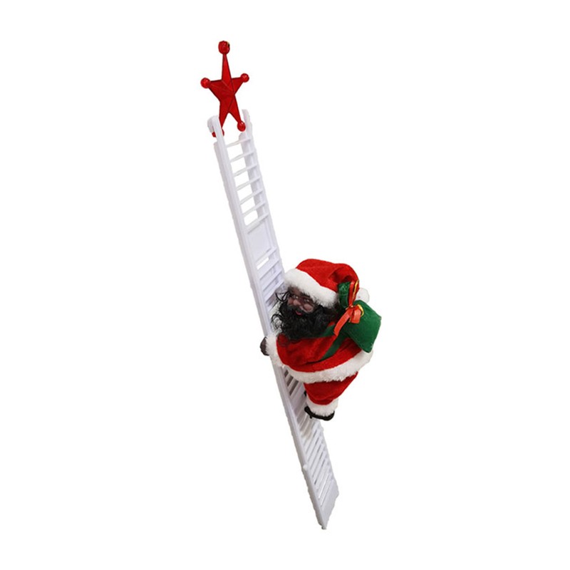 Climbing Ladder Sant Red White Golden Electric Santa Climbing Ladder