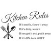 Kitchen Rule Wall Sticker Quotes Wall Art Inspirational Removable Vinyl Lettering Saying for Kitchen Dining Room Restaurant Decor