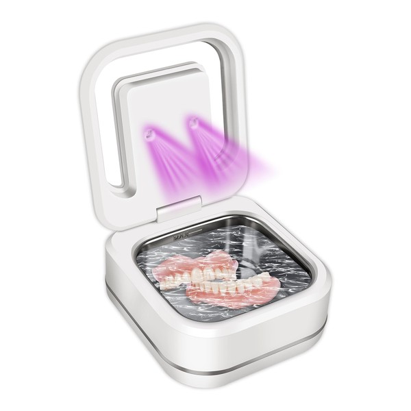 LemonRunRun Ultrasonic Retainer Cleaner, Ultrasonic Cleaning Machine for Dentures, Mouth