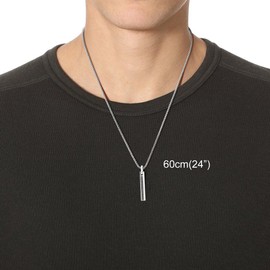 COAI CZ Paved Stainless Steel Necklace for Men Women, Silver Necklace for Men 24"