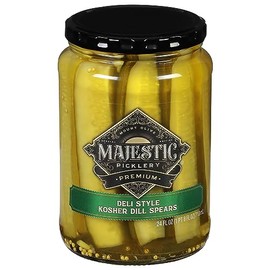 Mt Olive, Majestic Picklery Premium Deli Style Kosher Dill Spears Pickles, 24 Ounce