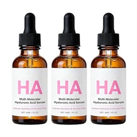 Ácido Hialurónico Sueros para la Cara - Hidratación Intensa y Relleno de Arrugas - Sérum Facial Multi-Molecular Antiarrugas - Crema Hidratante Sin Aceite 30ml (3PC)