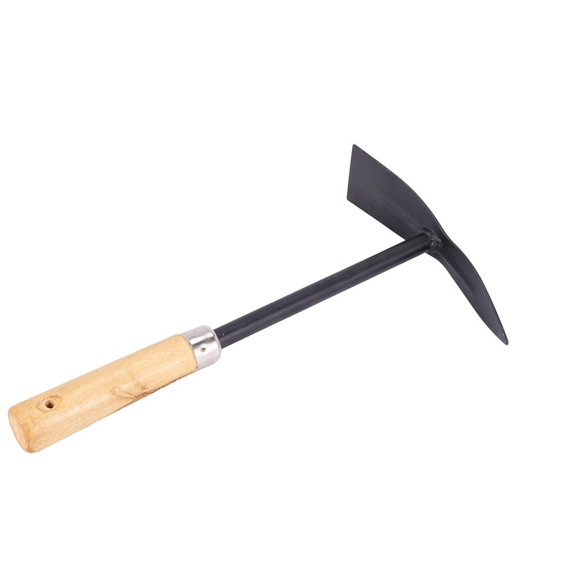 xelea Wooden Handle Metal Hand Garden Tool Digging Hoe,Black