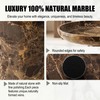 Marble Fruit Bowl with Pedestal, 9.8" Emperador Dark Decorative Bowl