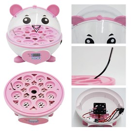 Home Use Incubator Automatic Temperature Control Digital Mini Egg Hatching Automatic Temperature Control Hatcher for Chickens, Ducks, Birds (HT-9eggs-pink)