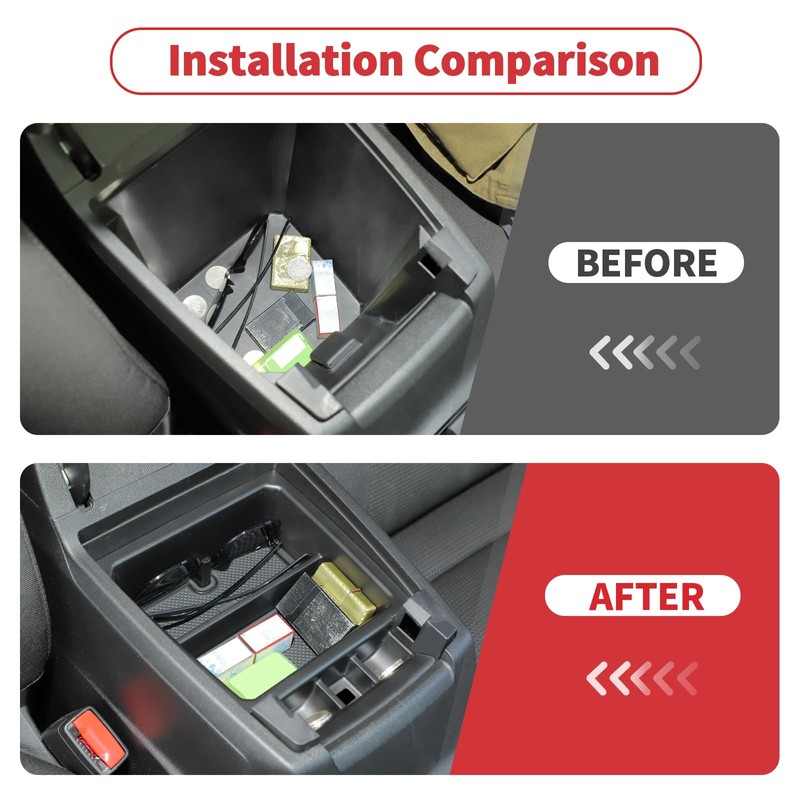 Linskip Center Console Organizer Tray with Non-Slip Mat Compatible with
