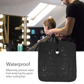 Sonew Waterproof Hairdressing Cape, Adjustable Hairdressing Cloth Wrap, Hair Cutting Cape, Hairdressing Apron for Salon (Black)