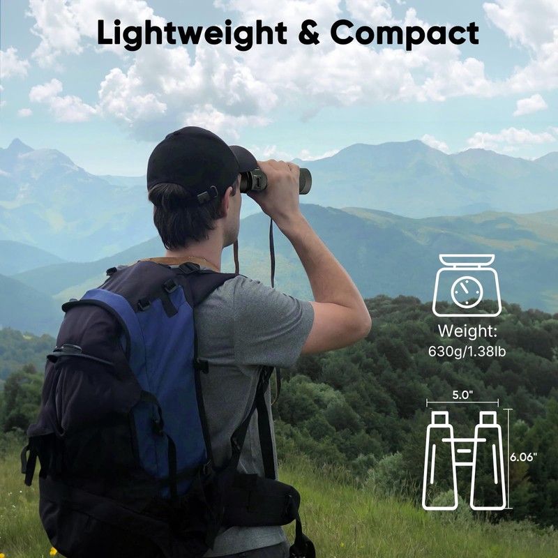 WOSPORTS 10x42 Binoculars for Adults - IP67 Waterproof Binoculars for