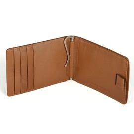 evalgo® Men’s Money Clip Wallet with Card Holders - Genuine Leather, Slim and Minimalist Design, Tan, Minimalist