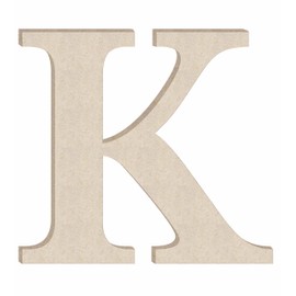 15" Times Unfinished Wood Letter Monogram K (Sizes 12"-30")