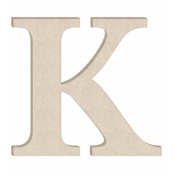 15" Times Unfinished Wood Letter Monogram K (Sizes 12"-30")