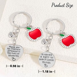 Allaugh Keychain Teacher Appreciation Gifts Ideas: End of Year Teacher Gifts from Students Friends - Summer Graduation Thank You for Women Men Teachers - Retirement Teachers Valentines Day