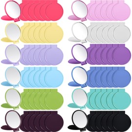 Jetec 240 Pieces Compact Mirrors Bulk Gifts Mini Vintage Pocket Mirrors for Purse Small Portable Folding Round Makeup Stuffs for Travel Daily Use Party Favors Women (12 Colors)