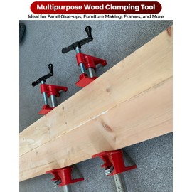 ATPEAM Wood Gluing Pipe Clamp Set | 4 Pack 3/4’’ Heavy Duty Cast Iron Quick Release Pipe Clamps for Woodworking with Unique Foot Design (4, 3/4'')